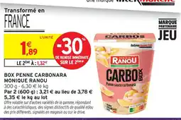 Intermarché Monique ranou box penne carbonara offre