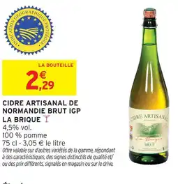 Intermarché La brique cidre artisanal de normandie brut igp offre