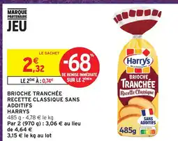 Intermarché Harrys brioche tranchée recette classique sans additifs offre