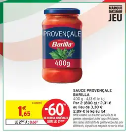 Intermarché Barilla sauce provençale offre