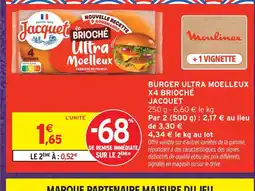 Intermarché Jacquet burger ultra moelleux x4 brioché offre