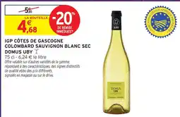 Intermarché Uby igp côtes de gascogne colombard sauvignon blanc sec domus offre