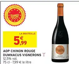 Intermarché Dumnacus vignerons aop chinon rouge offre