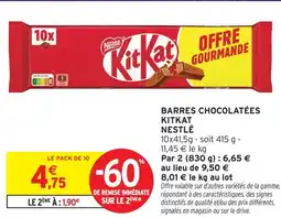 Intermarché Nestlé barres chocolatées kitkat offre