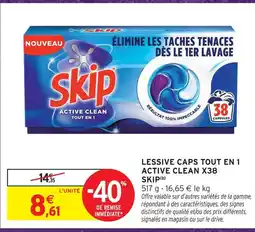 Intermarché Skip lessive caps tout en 1 active clean offre