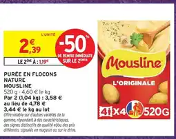 Intermarché Mousline purée en flocons nature offre