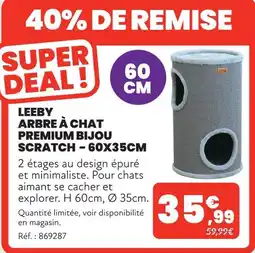 Animalis Leeby arbre à chat premium bijou scratch - 60x35cm offre