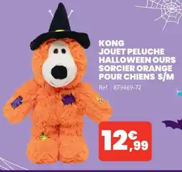 Animalis Kong jouet peluche halloween ours sorcier orange pour chiens s/m offre