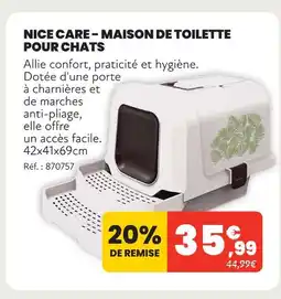 Animalis Nice care maison de toilette pour chats offre