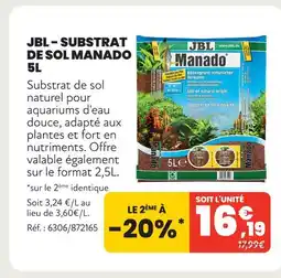 Animalis Jbl substrat de sol manado 5l offre