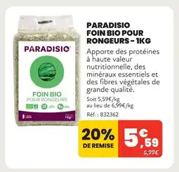 Animalis Paradisio foin bio pour rongeurs - 1kg offre