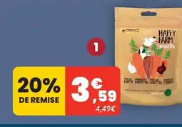 Animalis Croci friandises happy farm poulet carottes - 80g offre
