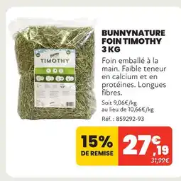 Animalis Bunnynature foin timothy 3 kg offre