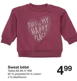 Zeeman Sweat bébé offre