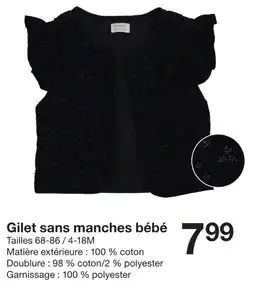 Zeeman ZEBRA Gilet sans manches bébé offre