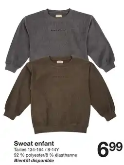 Zeeman Sweat enfant offre