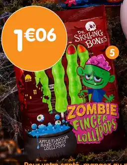 b&m Dr. skelling bones sucettes doigts zombie - 80 g offre