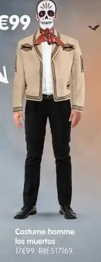 b&m Costume homme los muerrtos offre