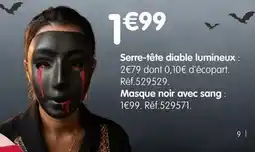 b&m Masque noir avec sang offre