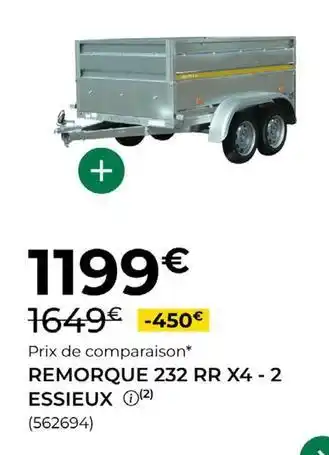 Remorque 232 rr x4/2 essieux