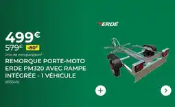 Feu Vert Erde - remorque porte-moto pm320 avec rampe integree/1 vehicule offre
