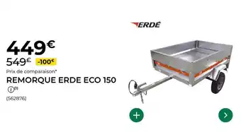 Erde - remorque eco 150