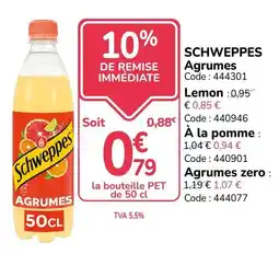 Promocash Schweppes Agrumes offre