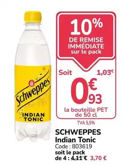 Promocash Schweppes Indian Tonic offre
