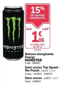 Promocash MONSTER Energy offre