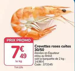 Promocash Crevettes roses cuites offre