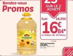 Promocash MAUREL Huile de tournesol offre