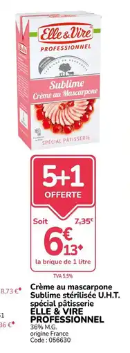 Promocash ELLE & VIRE Crème au mascarpone offre