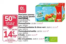 Promocash Pom'potes pomme sans sucres ajoutés offre