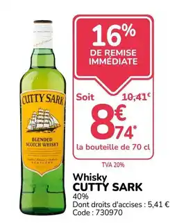 Promocash CUTTY SARK Whisky offre