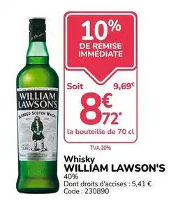 Promocash WILLIAM LAWSON'S Whisky offre