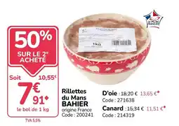 Promocash BAHIER Rillettes du Mans offre