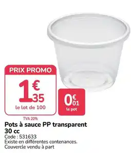 Promocash Pots à sauce PP transparent offre