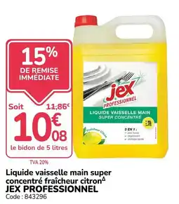 Promocash JEX PROFESSIONNEL Liquide vaisselle main super concentré offre