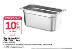 Promocash Bac gastro inox offre