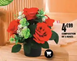 La Foir'Fouille Composition de 5 roses offre