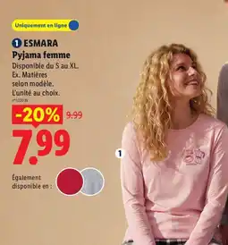 Lidl ESMARA Pyjama femme offre