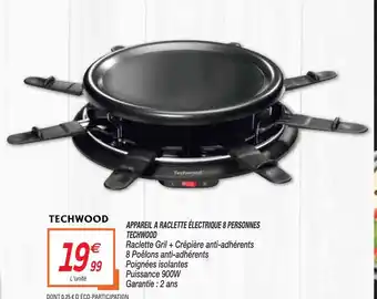 Netto Appareil A Raclette électrieque 8 Personnes Techwood offre