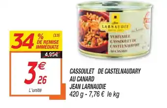 Netto Cassoulet De Castelnaudary Au Canard Jean Larnaudie offre