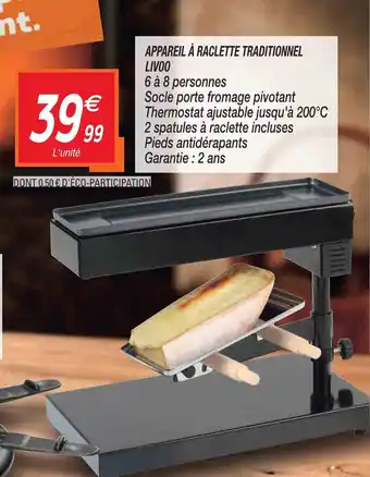 Netto Appareil À Raclette Traditionnel Livoo offre