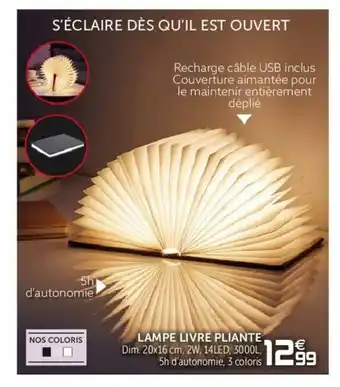 Gifi Lampe Livre Pliante offre