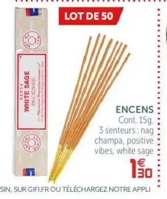 Gifi Encens offre