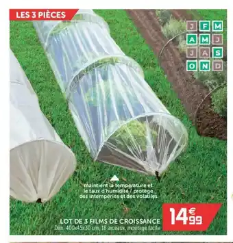 Gifi Lot De 3 Films De Croissance offre