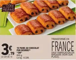 E.Leclerc LES 3 MEUNIERS PAINS AU CHOCOLAT offre