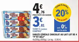 E.Leclerc P'TIT DÉLI SABLÉS CÉRÉALE offre