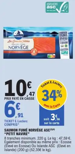 E.Leclerc PETIT NAVIRE Saumon fumé offre